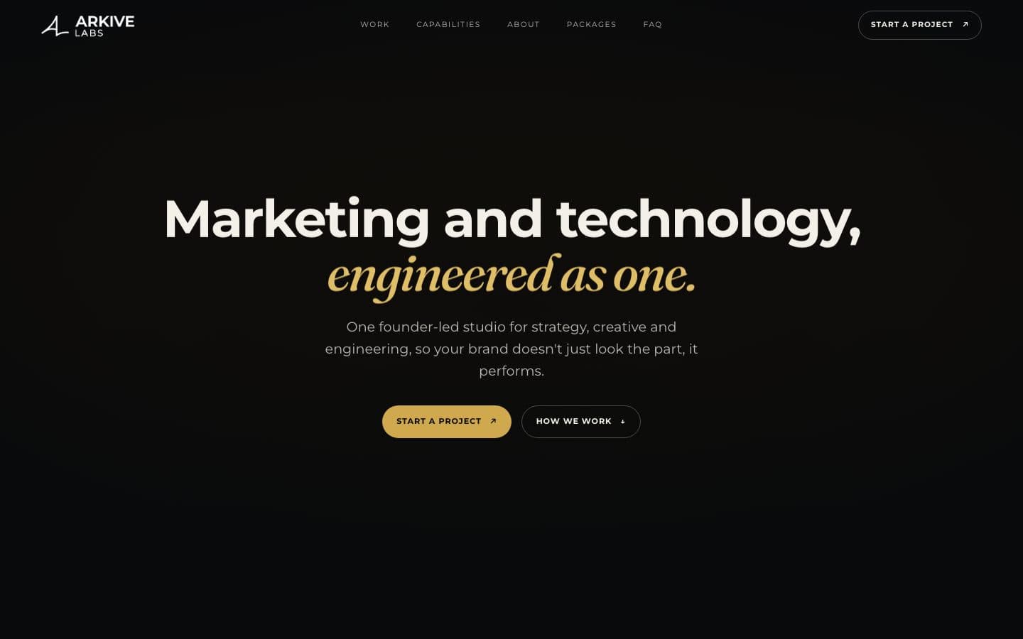 Arkive Labs homepage